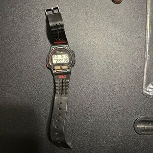 1990s Timex Ironman Triathlon 50 Lap Indiglo Watch- Black & Red